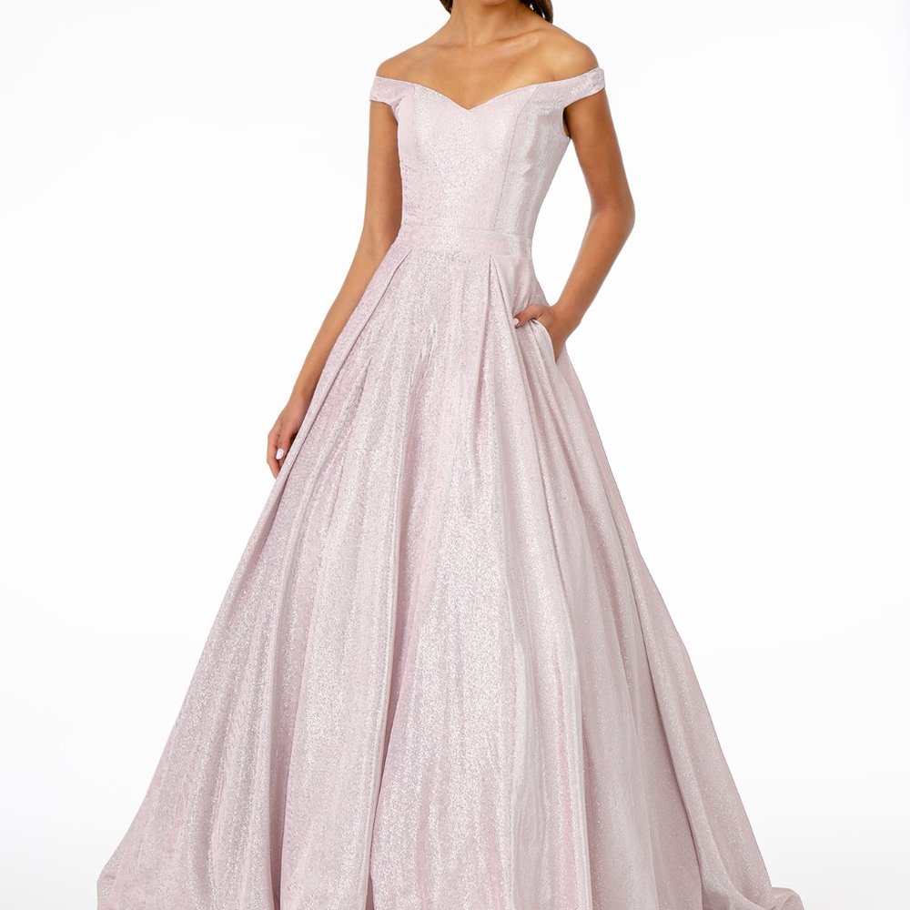 Off Shoulder Ballgown Shape Prom Dress GSGL2905